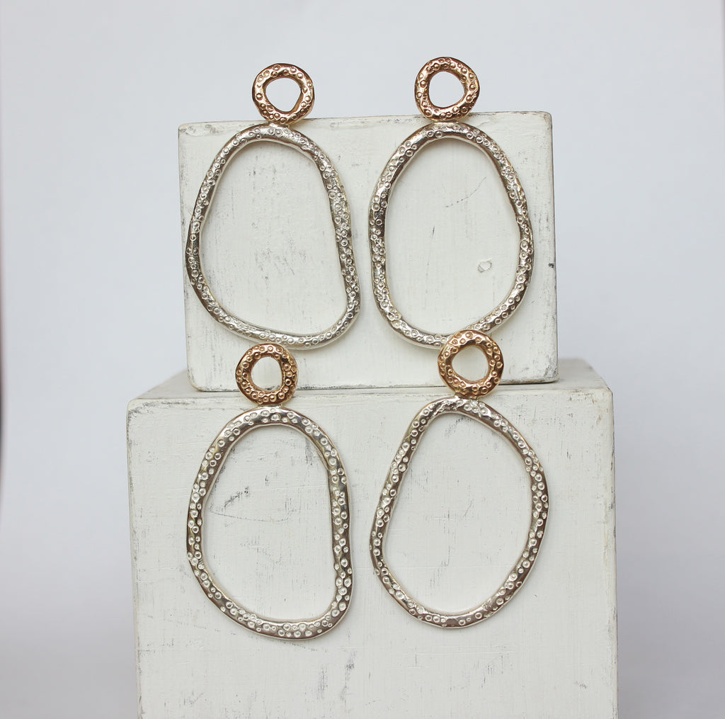 Jettison earrings - Gold and silver