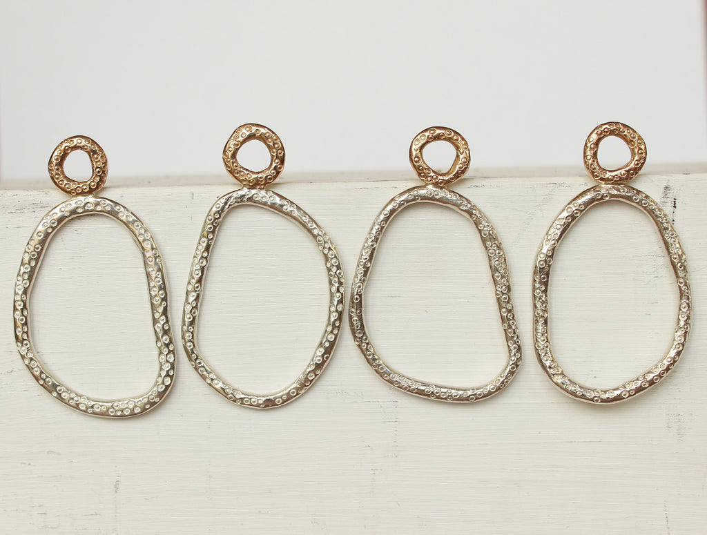 Jettison earrings - Gold and silver